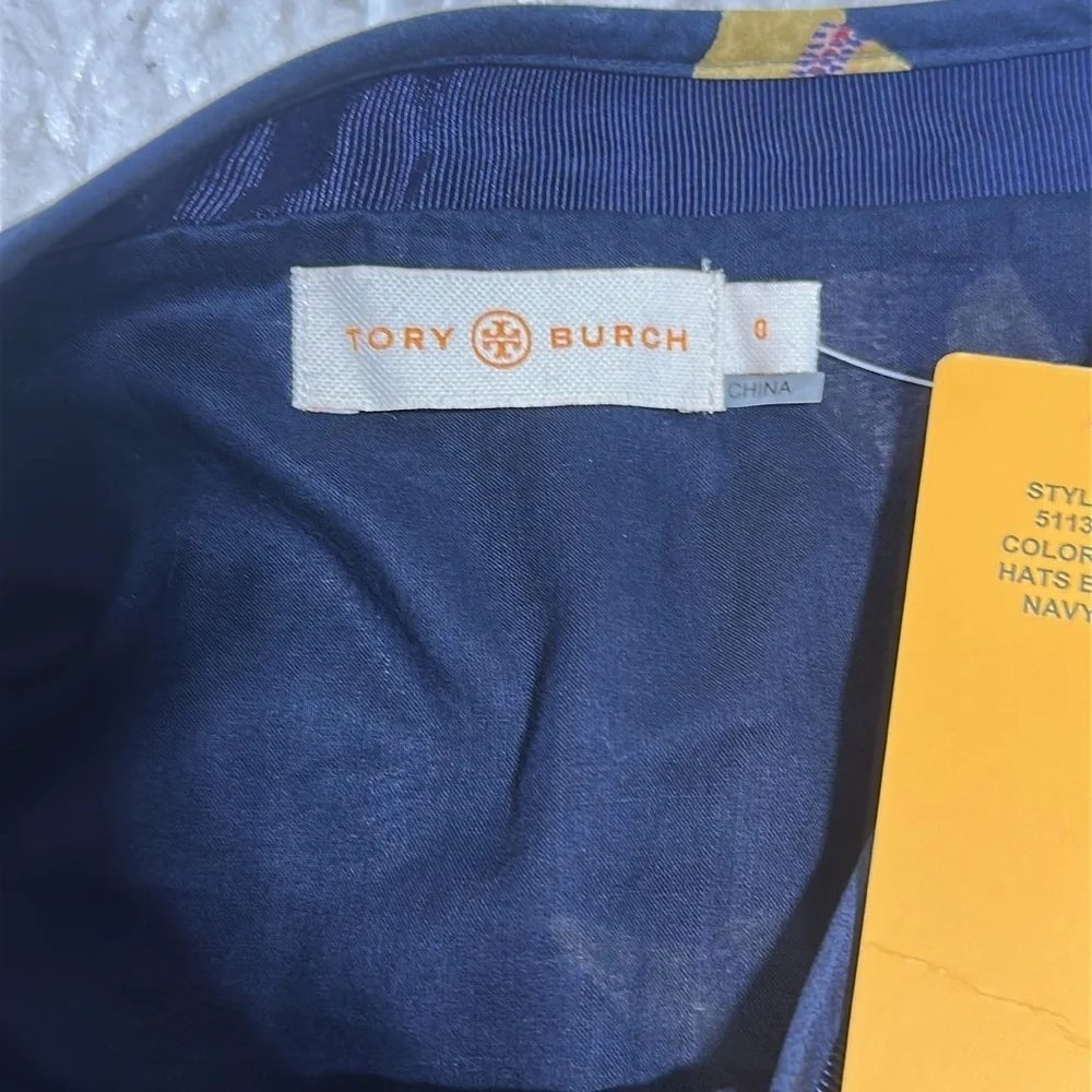 NWT Tory Burch Rianna RARE straw hat tiered navy mini skirt summer size 0